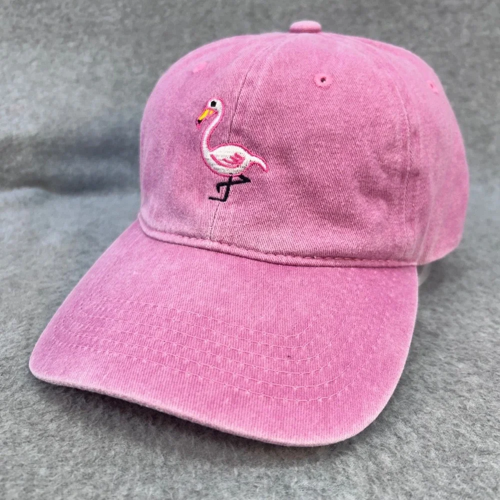 Flamingo Embroidery Womens Pink Unbranded Dad Hat Adjustable Cotton OSFM